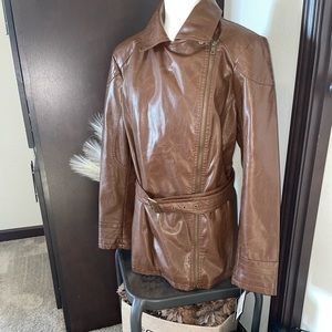 #11🎊Live show 3/10/23 🔥🤎NWT Giacca very nice pleather mahogany 1X jacket